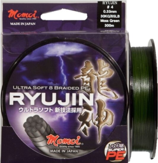 Momoi Ryujin PE 8 Braid 130m 0,18mm moha zöld fonott zsinór