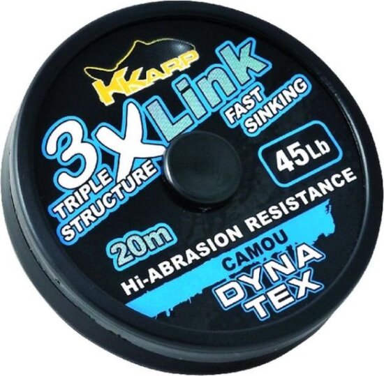 K-Karp Dyna Tex 3X-Link 20m 25 lb camou előkezsinór
