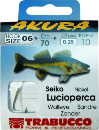 Akura Zander Libr.06X0,25 előkötött horog