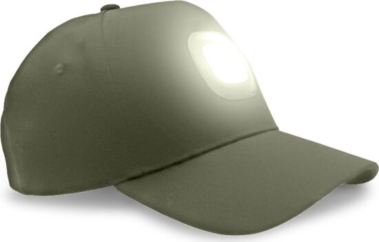 Baseball Sapka Újratölthető Led Lámpával Katona Zöld
