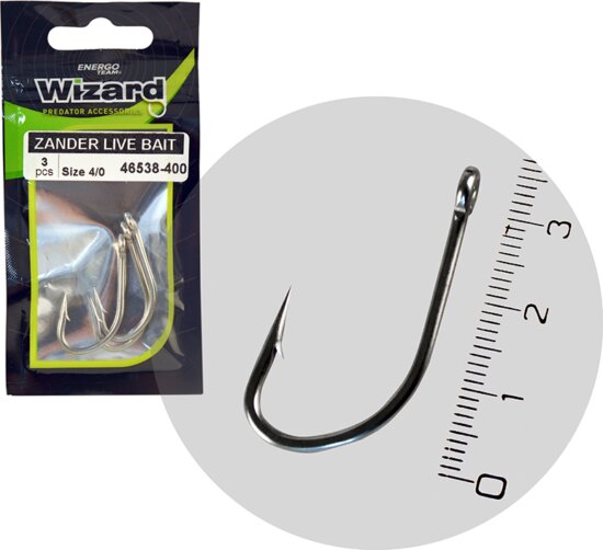 Wizard Zander Live Bait Pro 4/0 3db/csomag