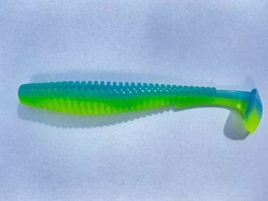 FISHUP U-Shad 4" (8pcs.), #206 - Sky/Chartreuse