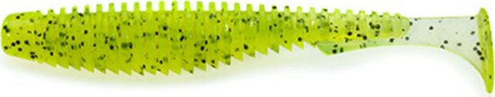 Fishup_U-Shad 4" 8Pcs. 055 - Chartreuse/Black