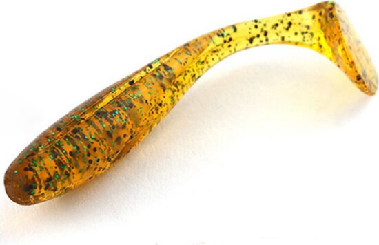 Fishup_Wizzle Shad 2" 10Pcs.036 - Caramel/Green & Black