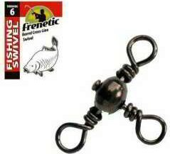 Háromágú forgó, Frenetic Barrel Cross-Line Swivel, 10db/ csomag, Fekete