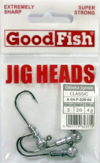 Good Fish Jig Head, 2, 3g, 3db /csomag, Ezüst
