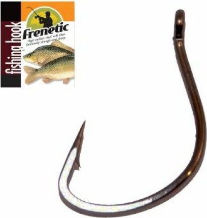 Frenetic FS505 fekete pontyos rövid szárú füles horog 12, Black Nikkel, 10db/csomag