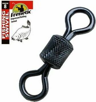 Frenetic Hengeres forgó, Frenetic Impressed Rolling Swivel, 10, 10db/ csomag, Fekete