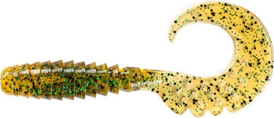 Fishup_Fancy Grub 2" 10Pcs. 036 - Caramel/Green & Black
