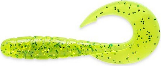 Fishup_Mighty Grub 3.5" 7Pcs.026 - Flo Chartreuse/Green