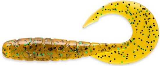 Fishup_Mighty Grub 3.5" 7Pcs.036 - Caramel/Green & Black