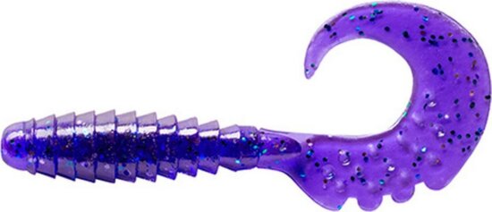 Fishup_Fancy Grub 2.5" 10Pcs.060 - Dark Violet/Peacock & Silver