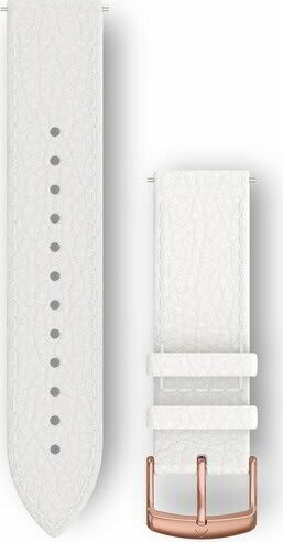 Garmin Óraszíj 20 mm fehér bőr, Rose Gold csat (Quick Release) Vivomove HR