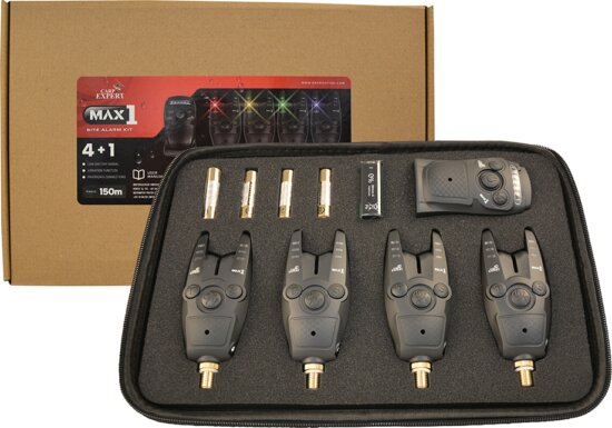 Carp Expert Max1 Bite Alarm 4+1 Piros, Sárga, Zöld, Kék
