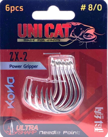 UNI CAT ZX-2 harcsázó Power Gripper méret 8/0 / 6db