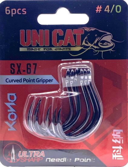 UNI CAT SX-67 Curved Point harcsázó Gripper méret 4/0 / 6db