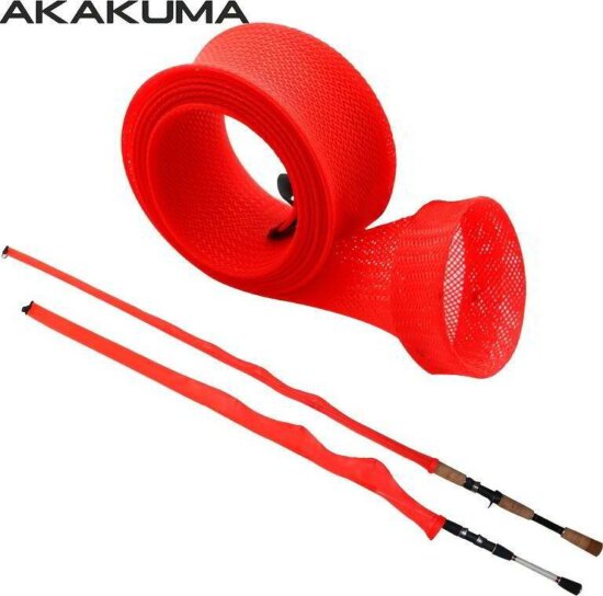 Botvédő zokni Piros fekete 170cm*3,5cm horgászbot hálós védőburkolat, 66,93/1,38 hüvelykes