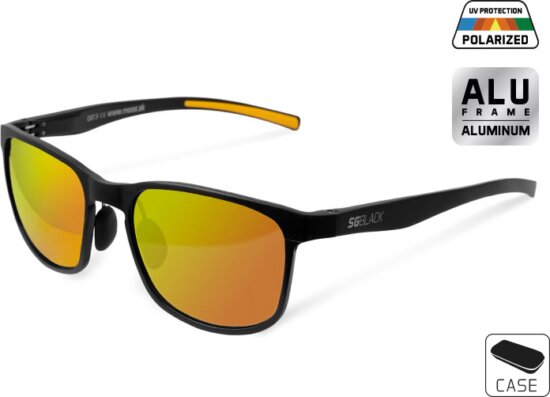 Polarizált napszemüveg Delphin SG BLACK narancssárga lencsével