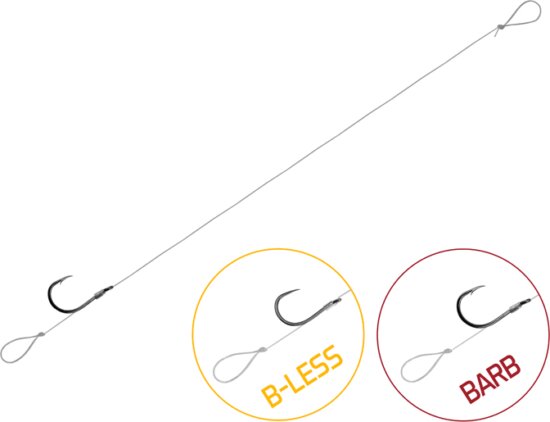 Kötött horog Delphin FLR Loop / 6db (8cm / 0,22mm / BARB #8)