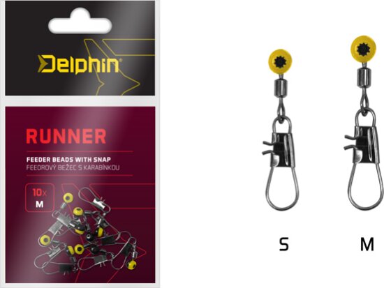 Feeder futó és forgó kapoccsal Delphin RUNNER / 10db (S)