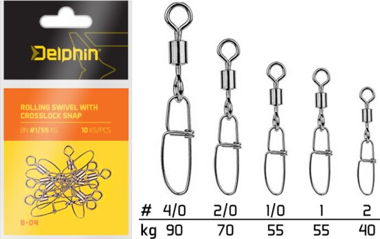 Delphin Rolling swivel with Crosslock snap (BN/1/0)