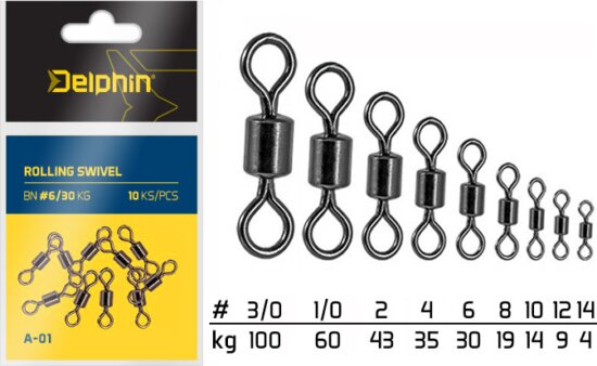 Delphin Rolling Swivel A-01/10db (BN/14)