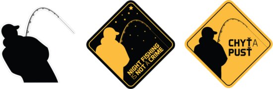 Delphin Öntapadó - horgasz árnyéka fekete (7x7cm)