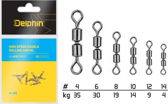 Delphin Hi speed double rolling swivel A-04 (BN/10)
