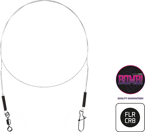 Delphin Fluorokarbon előke BOMB! forgóval és kapoccsal (2db/20cm/7kg)