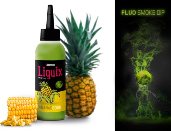Delphin Fluo dip D SNAX LiquiX /100ml (Kukorica-Ananász)