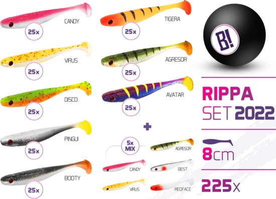 Delphin BOMB Rippa csali szett 2022 színek 8cm / 225db (8cm)