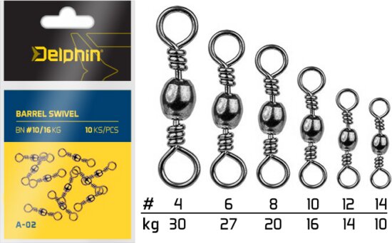 Delphin Barrel Swivel A-02/10db (BN/14)