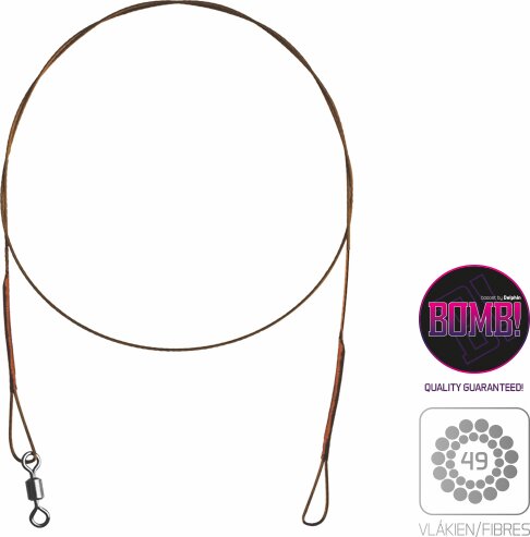 Delphin Acélhuzal BOMB! forgóval és füllel / 49 száll (2db/50cm/11kg)