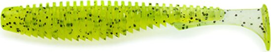 FISHUP U-Shad 3" (9pcs.), #055 - Chartreuse/Black