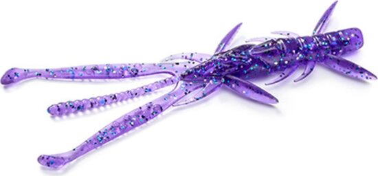 FISHUP Shrimp 3" (9pcs.), #060 - Dark Violet/Peacock & Silver