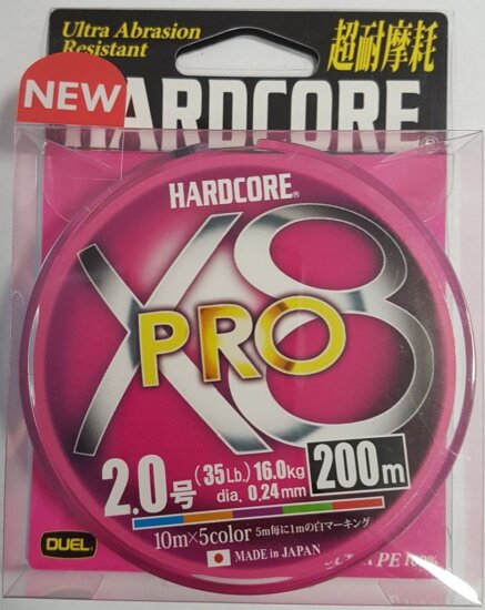 DUEL X8 Pro 8 szálas fonott 300m multicolor színű 26-as zsinór PE 2.5