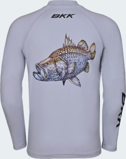 BKK LONG SLEEVE PERFORMANCE SHIRT - BARRAMUNDI - GREY S