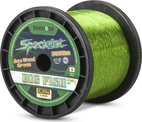 SAENGER Specialist BigFish monofil zsinór zöld 5000m / 0,30mm
