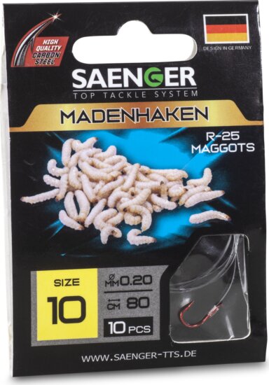 SAENGER Maggothook R-25 előkötött horog 14 / 80cm / 10db
