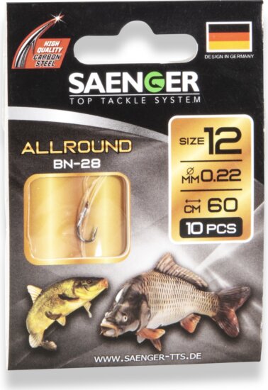 SAENGER Allround előkötött horog 4 / 60cm / 10db