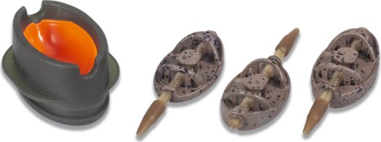 MS RANGE method etetőkosár szett / környezettudatos kivitel cinkből / 1db töltő + 20,30,40g etetőkosár gyorscsatalkózóval