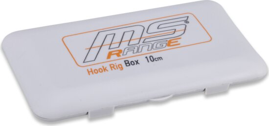 MS RANGE Hook Rig Box szerelt előke tartó doboz / max 25db szerelék tárolás / 14x7,5cm