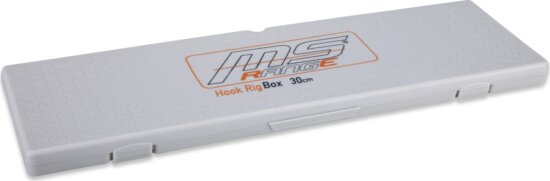 MS RANGE Hook Rig Box szerelt előke tartó doboz / max 100db szerelék tárolás / 33x10cm