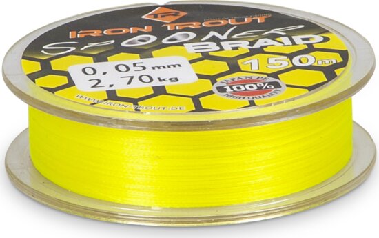 IRON TROUT fonott zsinór Yellow 0,06mm / 150m