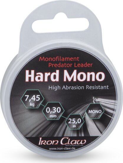 IRON CLAW Hard Mono ragadozóhalas monofil előkezsinór / 0,50mm / 16,65 kg / 25m