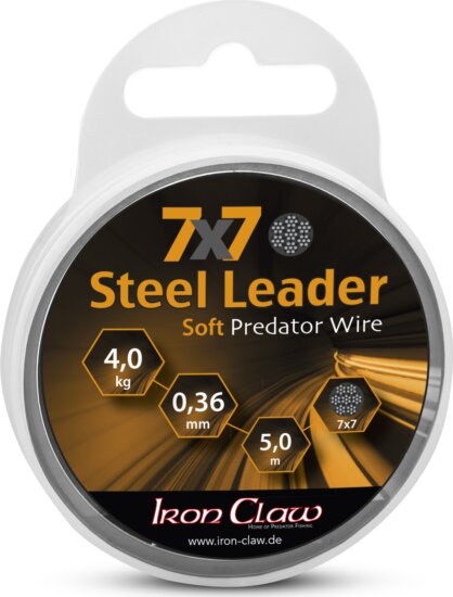 IRON CLAW 7x7 Steel Leader bevonatos acél előkezsinór / 0,50mm / 12kg / 5m