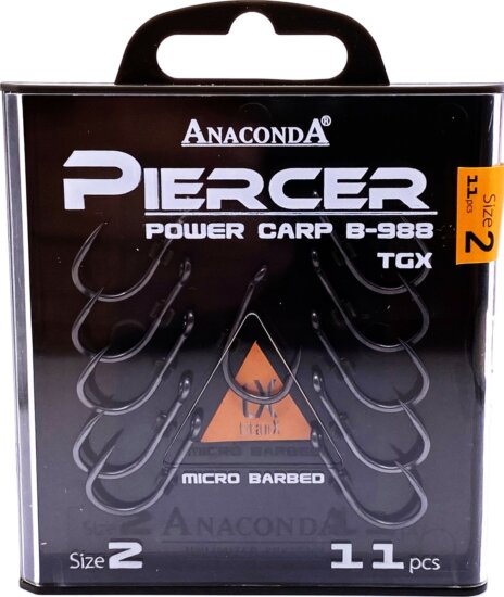 ANACONDA Piercer Power Carp B-988 TGX mikroszakállas / méret 2 / 11db