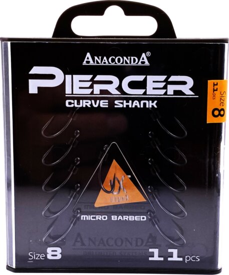 ANACONDA Piercer CurveShank mikroszakállas / méret 8 / 11db