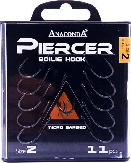 ANACONDA Piercer Boilie Hook mikroszakállas / méret 2 / 11db