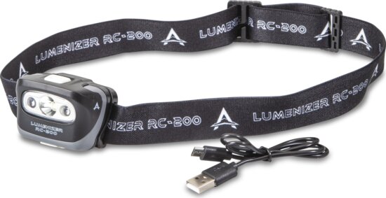 ANACONDA Lumenizer RC-200 led fejlámpa / 200lm / esőálló / USB töltés / 1200mAH / max üzemidő 4,5 óra /